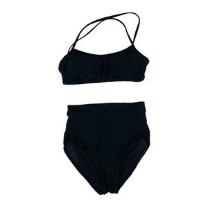 Snookini by Nicole Polizzi Black Mesh High Waisted 2 Piece Swim Suit M